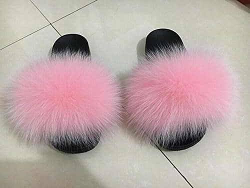 flip flops with fur pom pom