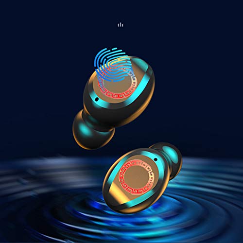 gdfh Waterproof Wireless Earbuds, Bluetooth 5.0 Wireless Headphone Hi-Fi Stereo Sound, Waterproof in-Ear Wireless Earphones w/Mic LCD Digital Display Rechargeable Case