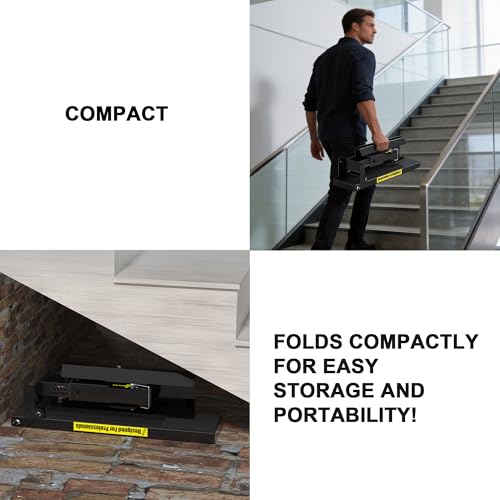 Nelyrho Heavy-Duty Foldable Ladder Extender Pro, High-Strength Steel, Non-Slip Stair Ladder Extension, 9.25–15.5" Adjustable Height, Fits 20" Ladder Feet Spacing