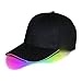 Shallho LED Light Up Baseball Cap Hat Cotton Cap + PU Light Guide Fiber One Size Fit All Easily Adjustable 3 Lighting Modes Battery Powered Glow Club Party Sports Athletic Stage Travel Hat Cap
