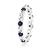 Gem Stone King 925 Sterling Silver Blue and White Created Sapphire Eternity Wedding Band Ring For Women (2.20 Cttw, Available In Size 5, 6, 7, 8, 9)