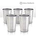 Pratico Outdoors Clean Steel Stainless Steel Cups - Multi-Purpose 16 oz Pint Glasses Made from BPA Free Premium 18/8 Electropolished SS Metal (Set of 5-473 ml) primary
