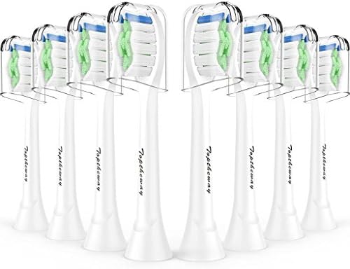 Toptheway Replacement Brush Heads Compatible with Phillips Sonicare DiamondClean Electric Toothbrush HX6063/64, Fit Plaque Control, Gum Health, FlexCare, HealthyWhite, Essence+ and EasyClean, 8 Pcs