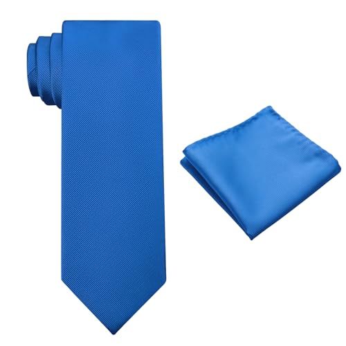 KOOELLE Mens Tie Set Solid Color 3.15