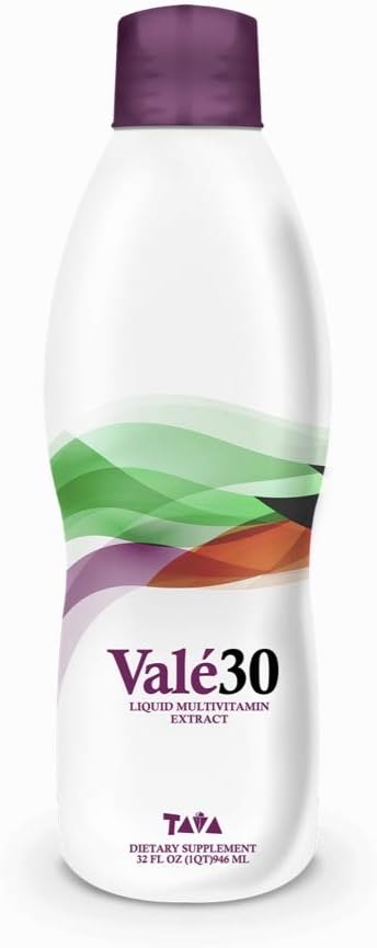TAVA Valé30 - Liquid Multivitamin - 30-Day Supplement with Vitamin A and B Complex for Men, Women, and Family, Daily Boost Drink - 32 fl oz