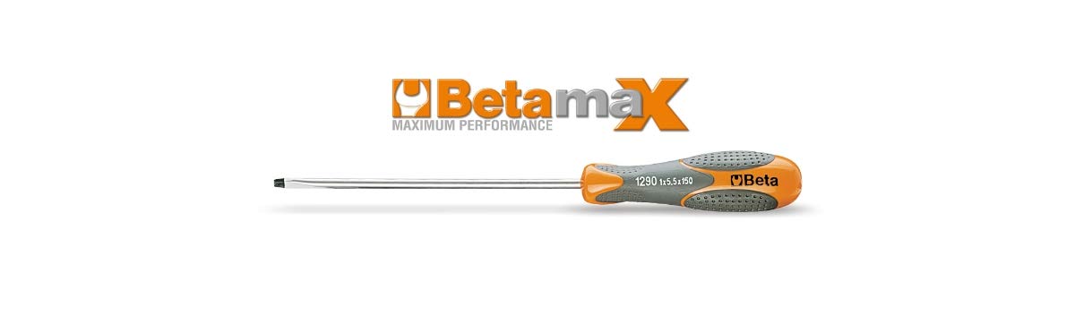 Beta 1290K 3,5X75 - Screwdriver for Slotted Head Screws Chrome Black Tip - 1 Piece