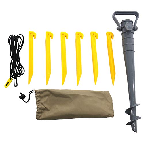 HOMECALL Strandschirm mit Fenster und Windschutz - UV-beständiges Polyester - Khaki – Bild 7