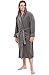 Alexander Del Rossa Mens Turkish Terry Cloth Robe, Thick Hooded Bathrobe, Large XL Steel Grey (A0105STLXL)