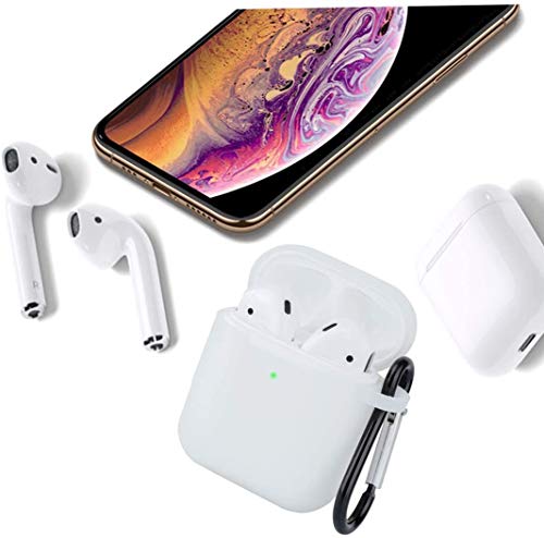 New Earpods Case Silicon with Earbuds Strap and Keychain Upgraded Ultra-Thin Soft Skin Cover Compatible with i12 inpods 12 Apple AirPods 2 & 1 - (i12 Case-Clear)