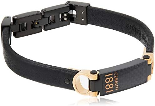 Cerruti 11 Rose Gold And Black Leather Bracelet For Men Crj B110srbk Buy Online At Best Price In Uae Amazon Ae
