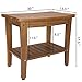 Rose Home Fashion Teak Shower Bench, Teak Shower Stool with Storage Shelf, 20