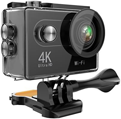 Action Camera 4K WiFi Ultra HD Waterproof Sport Camera 2 Inch LCD Screen 12MP 170 Degree Wide Angle 2 Rechargeable Batteries Free Travel Bag Include 19 Accessories Kits