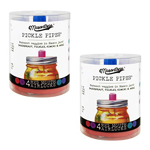 Pickle Pipe - One-Piece Silicone Waterless Fermentation Airlock Lids for Mason Jar Fermentation - Regular Mouth - 8 Pack - Thumbnail 5
