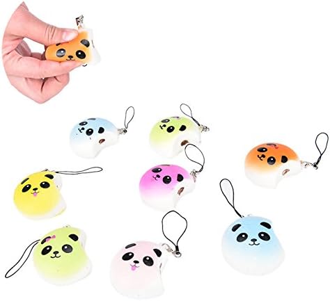 WENHAI Pack of 3 Mini 5cm Panda Squishy Kawaii Buns Bread Squishies ,Color Randomly