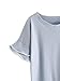 SheIn Women's Cute Ruffle Bell Sleeve Crochet Trim T-shirt Medium Blue