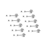 Silverline Jewelry- Set of 10 Pairs Of Tiny 2mm Stainless Steel Round Ball Stud-Earrings