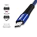 Galaxy S7 Edge Charger Cord, [3 Pack 3ft 6ft 10ft] Micro USB Cable Nylon Braided Android Fast Sync Charging Cord for Samsung Galaxy S6 S7 Edge J3 J7, LG stylo 2 3 Plus, LG G4 G3 K20 Plus, Black Blue