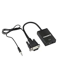 VicTsing - Adaptador convertidor VGA a HDMI, salida 1080P VGA macho a HDMI hembra, cable convertidor de audio y vídeo, para HDTV AV HDTV, cable USB