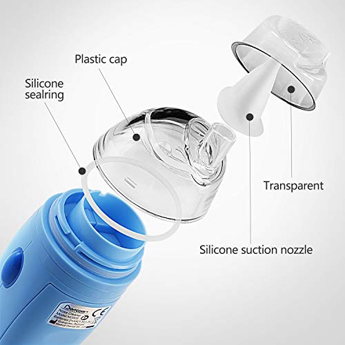 Berrcom Baby Nasal Aspirator, Electric Safe Hygienic Nose Cleaner Nose Cleaner Snot Sucker for Newborns Infant Toddlers - Battery Operated