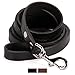 Logical Leather Dog Leash - 6 Foot Heavy Duty Full Grain Leather Lead; Best for Training - Black