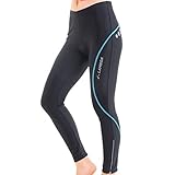 4ucycling Women's Slim Fit Cycling Tights Pants Gel Padded Black