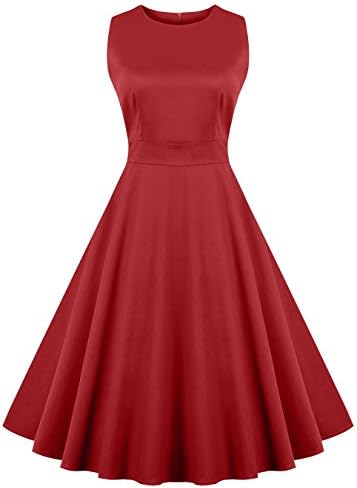 Women's Vintage Sleeveless 1950's Floral Spring Garden Party Picnic Swing Dress