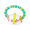 Bright-Starts-Grab-Spin-Rattle-and-Teether-Toy Bright Starts, Grab and Spin Baby Rattle Toy and Textured Teether Ring, Soothing relief, Multisensory Stimulation…