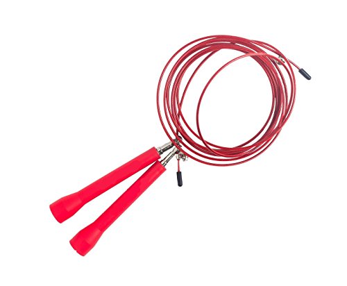 LYUS Speed Jump Rope Blazing Fast Jumping Ropes - Endurance Workout for Boxing, MMA, Martial Arts or Just Staying Fit Adjustable for Men, Women and Children Kids (Red) - Thumbnail 6
