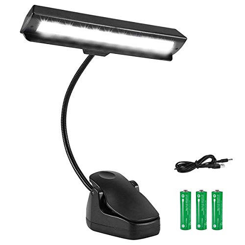 Lightess 14 LED Music Stand Lights Rechargeable Clip On Book Light Adjustable Piano Lamp Portable USB Desk Lamp, BL-1