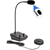 KOQICALL Wired Two-Way Window Intercom, Anti-Interference Talk Through Glass Microphone Speaker, Hands-Free Counter Communication System for Bank, Hospital, Food Truck, Ticket Office, Station, Store