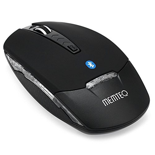 MEMTEQÂ® Wireless Mouse, Bluetooth Ergonomic Optical Mouse for Tablet / Laptop, 2.4GHZ (Black)
