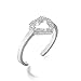 Hoops & Loops Sterling Silver Cubic Zirconia Heart Toe Ring