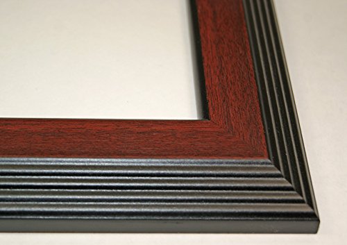 CreativePF 4 Opening Mahogany Picture Frame with Glass to Hold 5 by 7 inch Photographs Including 10x24-inch Black Mat Collage