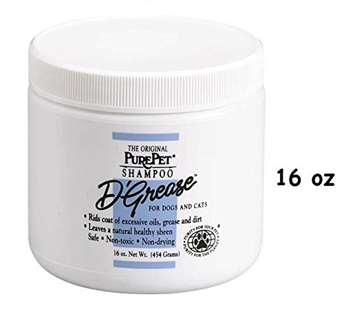 Pure Pet Professional D'Grease Dog & Cat Shampoo Deep Cleans All Coat Types Two Sizes(16 oz)