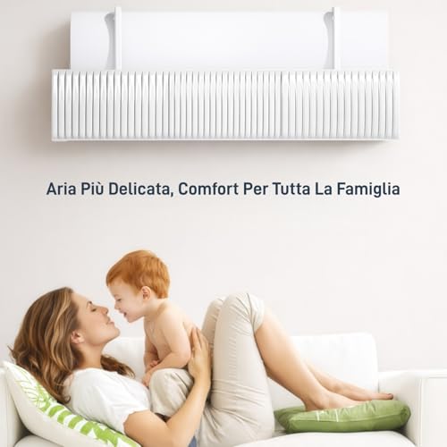 UEMUSI Split Air Conditioning Deflector, Universal Anti-Blow Air Conditioner Diverter with Grate, 180° Adjustable Air Conditioning Deflector for Home and Office