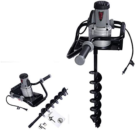 1200W Electric 110V 1.6HP Post Hole Digger Earth Soil Ice w/ 4" Auger Bit one man