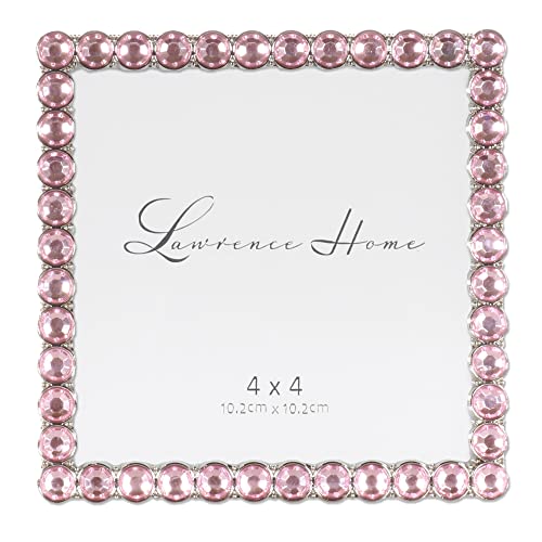 4x4 Silver Metal Sparkle Frame - Soft Pink