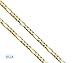 Gold Chain Necklace 3mm Diamond Cut FIGARO Chain 24K 30X Thicker Than Any Overlay USA Made.