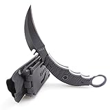 MASALONG Outdoor Survival Claw Tactical Knife Finger Fixed Blade Knife With Sheath (stone wash)
