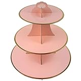 3-Tier Cardboard Pink Cupcake Stand/Tower 1-Set