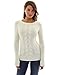 PatttyBoutik Women's Crewneck Cable Knit Pullover Sweater