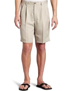 Image of Haggar Men's Cool 18 Gabardine Hidden Expandable Waist Pleat Front Short,String,34