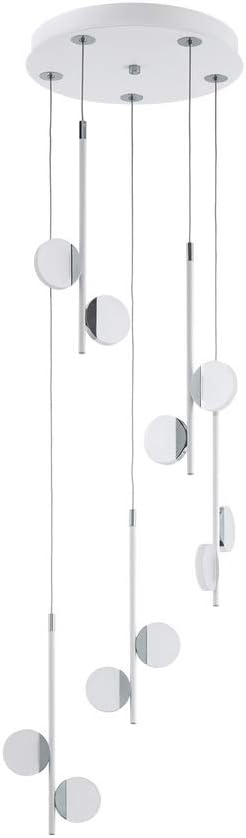 EGLO 96932A OLINDRA Pendant, 89.37x14.57x14.57, White & Chrome