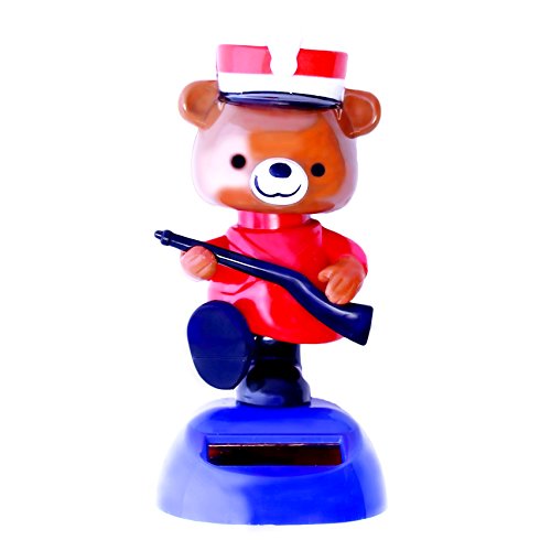 Solar Powered - Dancing Soldier Bear With Gun