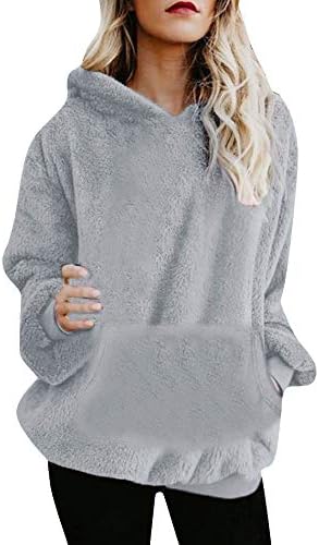 Clearance! Seaintheson Women's Winter Warm Wool Hooded Sweatshirt Coat Zipper Pockets Cotton Outwear Coat