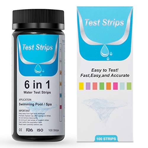 Hot Tub Test Strips 6 in 1 Spa Test Strips 100 Count, Best Water Test Strips Testing Bromine
