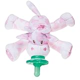 Nookums Paci-Plushies Buddies - Pink Giraffe Pacifier Holder - Adapts to Name Brand Pacifiers, Suitable for All Ages, Plush Toy Includes Detachable Pacifier