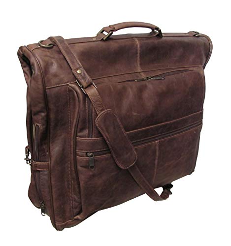 Amerileather Leather Three-suit Garment Bag Terrazzo Brown