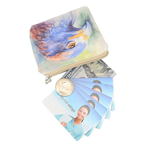 Women and Girls Cute Fashion Coin Purse Wallet Bag Change Pouch Key Holder (Oil Painting Eagle) - Thumbnail 5