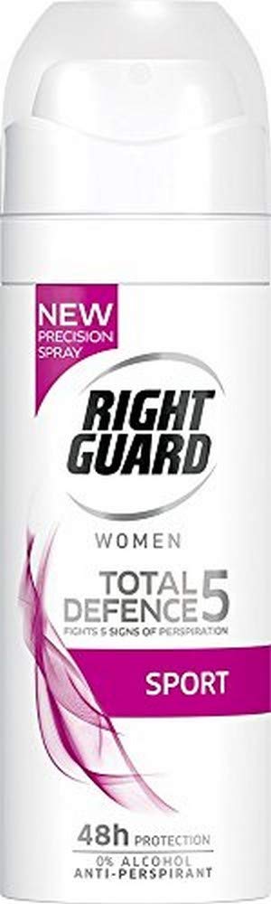 Right Guard Womens Deodorant, Total Defence 5 Sport Anti-Perspirant Spray, Multipack 6 x 150 ml